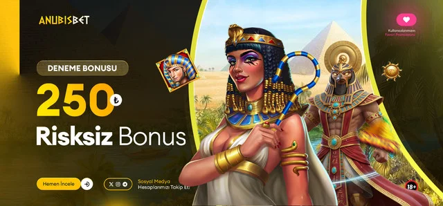 Anubisbet yeni üyelere 250 TL yatırım şartsız deneme bonusu sunuyor